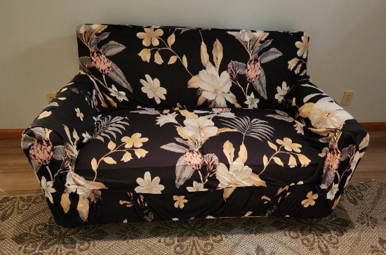Hide-a-Bed Sofa w/ Cover, Floral Prints