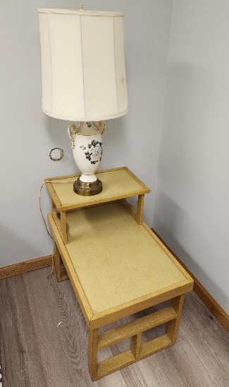 Vintage End Table & Table Lamp