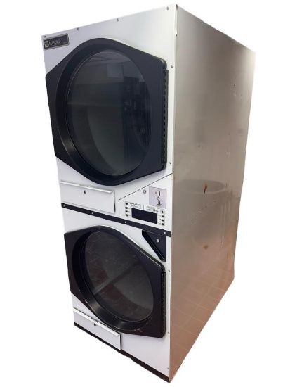 Maytag Double Stack 45lb Double-Pocket Commercial Dryer Mfg 2012, Model: MLG45PDB WW20 SN: 876929VE