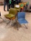 Lot of 34 Plastic Student Chairs Assorted Colors