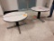 Lot of 4 White Top T-Leg Half Moon Tables 38