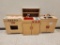 Lot of 3 Wooden Play Kitchen - Sink, Range & Combo