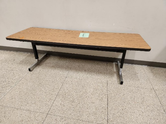 Woodgrain Rectangular Table 72" x 24" w/ T-Leg