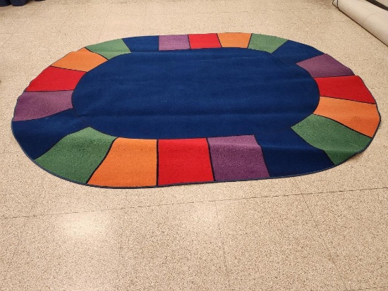 Lakeshore Playroom Oval Area Rug Circle Time Carpet 9 ft. x 12 ft.
