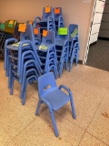 (35) Metal Frame Plastic Seat Child Chairs w/ Arms 13