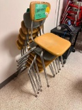 Lot of 6 Metal Framed Yellow Chairs