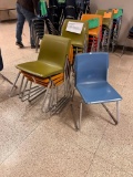 Lot of 34 Plastic Student Chairs Assorted Colors