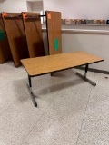 Lot of 4 T-Leg Wood Grain Tables 30