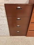 Metal 4-Drawer Horizontal File Cabinet w/ Lock but No Key 30