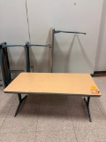 Lot of 2 Blonde Top T-Leg Tables 30