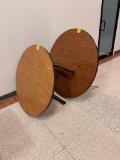 Lot of 2 Wood Grain Round Tables 42