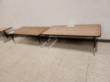 Lot of 2 Woodgrain Rectangular Tables 60