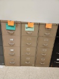 Lot of 3 Metal 4-Drawer File Cabinets 18