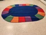 Lakeshore Playroom Oval Area Rug Circle Time Carpet 9 ft. x 12 ft.
