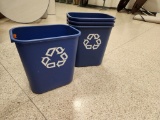 (4) Rubbermaid 7 Gal Recycle Bins #2956 - Blue