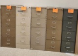 Lot of 5 Metal 4-Drawer File Cabinets 18