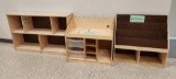 Lot of 3 Wooden Organizers for Toys & Books