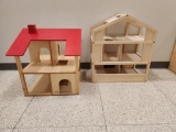 Lot of 2 Wooden Doll Houses