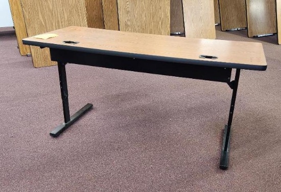 Five Woodgrain Laminate Top Computer / Tax Table, 24in x 60in