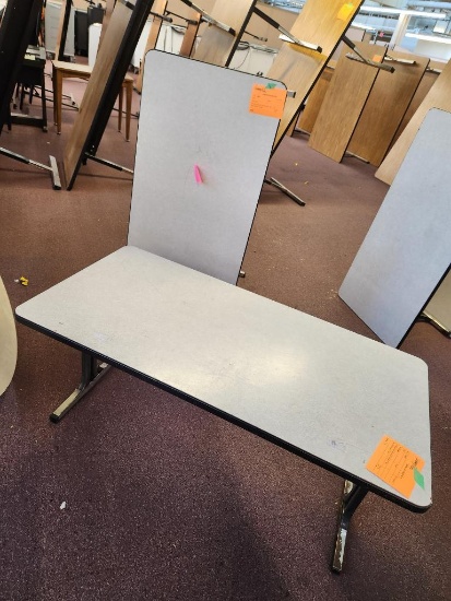 Two Laminate Top Adjustable Tables, 48in x 24in