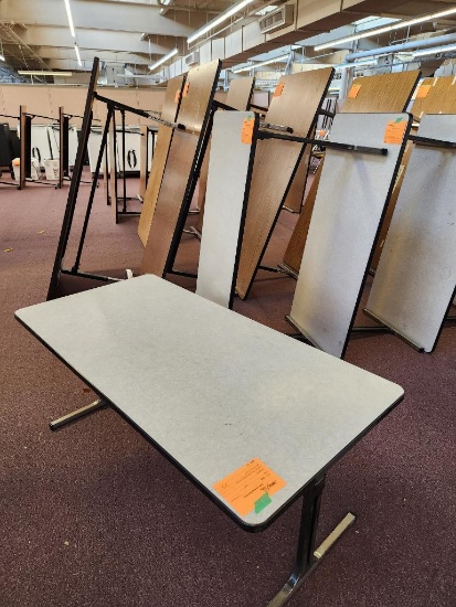 Three Laminate Top Adjustable Tables, 48in x 24in