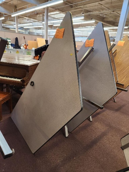 Two Trapezoid Computer Task Tables, 82in x 44in x 36in