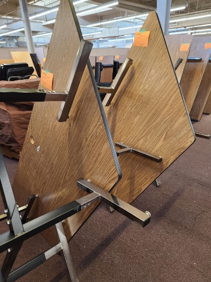 Two Trapezoid Computer Task Tables, 82in x 44in x 36in