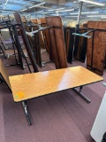 Five (5) High-Quality Adjustable Height Task Table / Work Table, Woodgrain Laminate, 72in x 30in