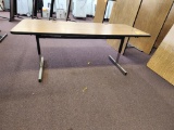 Six Laminate Woodgrain Student Desk or Task Tables w/ Interior Storage, Cord Storage, 72in x 30in