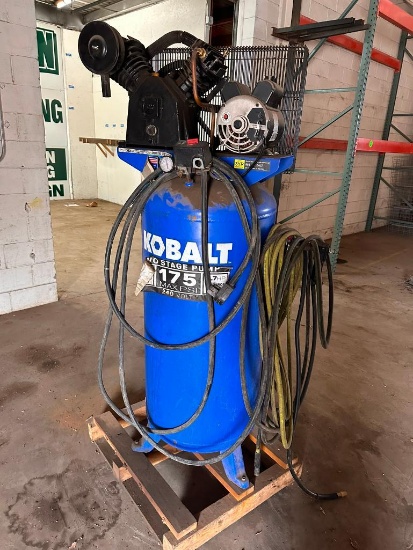 Kobalt 2-Stage, Vertical Air Compressor, 175 Max PSI, 240v, Belt Driven, 60 Gallon w/ Air Hose