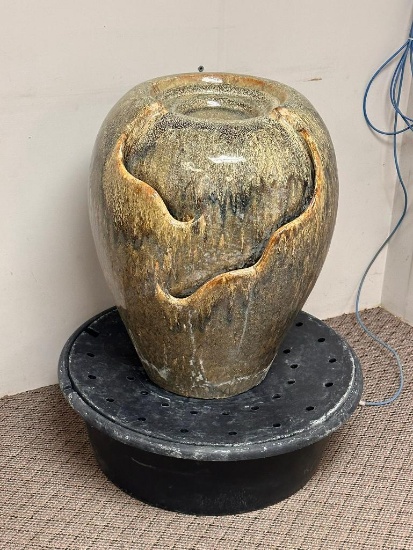 Large Fountain, Approx. 30in H, Minor Chips on Rim