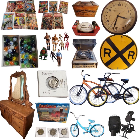 Huge Antiques, Collectibles, Household & Tools