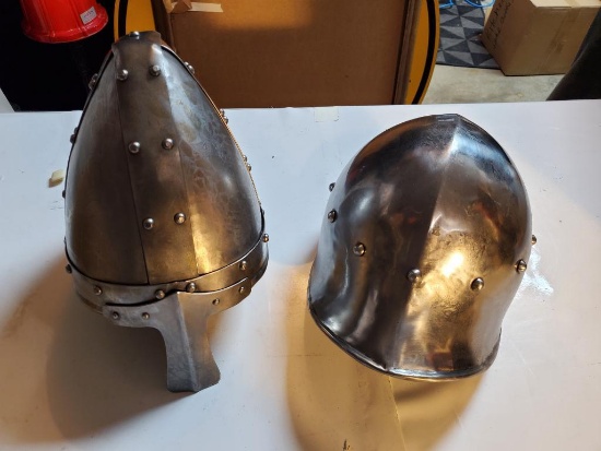 Lot of 2 Medieval Style Helmets
