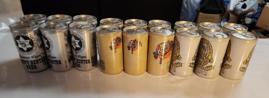 Vintage Beer Can Collection; 80s River City Bounty Hunter Beer, PK's Special Beer