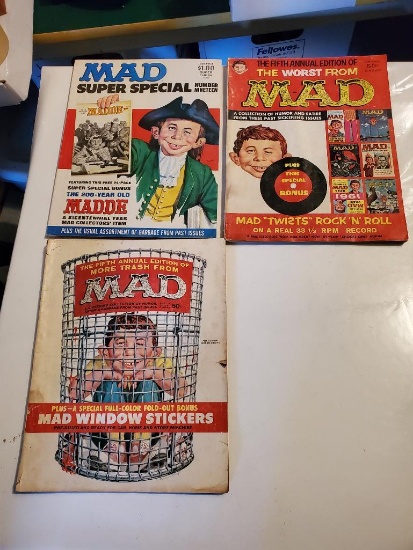 Lot of 3 Vintage Mad Magazines