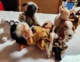 Group of Vintage Toy Stuffed Animals - Sheet, Dog, Eagle