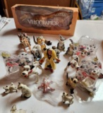 Group of Vintage Figurines - 101 Dalmatians, Cats & Velociraptor