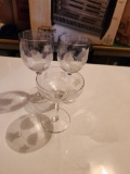 Box of Etched Glass Stemware