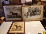 Lot of 3 Framed Horse Pictures - Matras 1981, 