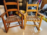 Lot of 2 Antique Children Rocking Chairs