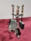 Vintage Cast Iron and Brass Fireplace Tools