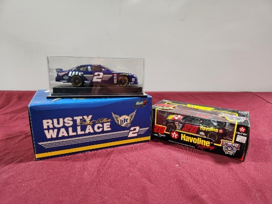 Lot of 2 NASCAR Diecast Cars; #2 Miller Lite Rusty Wallace & #28 Havoline Racing Kenny Irwin