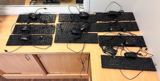 10 - DELL Wired Keyboard and Mouse Combos Model KB216p mfg. 2016