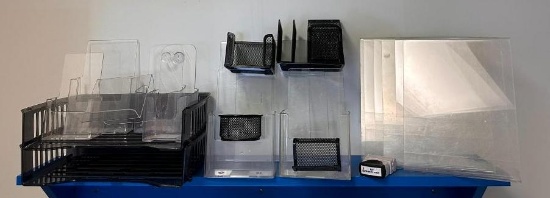 Group of Acrylic Displays, Brochure Holders, Office Supplies