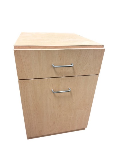 2-Drawer Cabinet, 18in x 20in x 28in H, Mobile Base