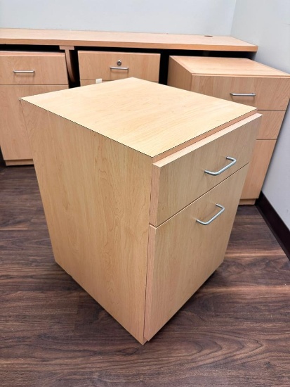 2-Drawer Cabinet, 18in x 20in x 28in H, Mobile Base