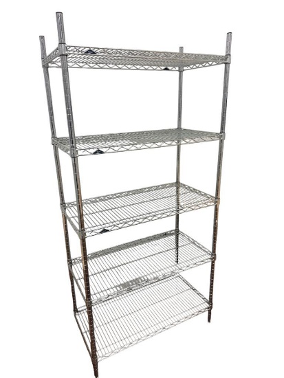 METRO NSF Chrome Shelving Unit 5 Shelves, 75in x 36in x 18in