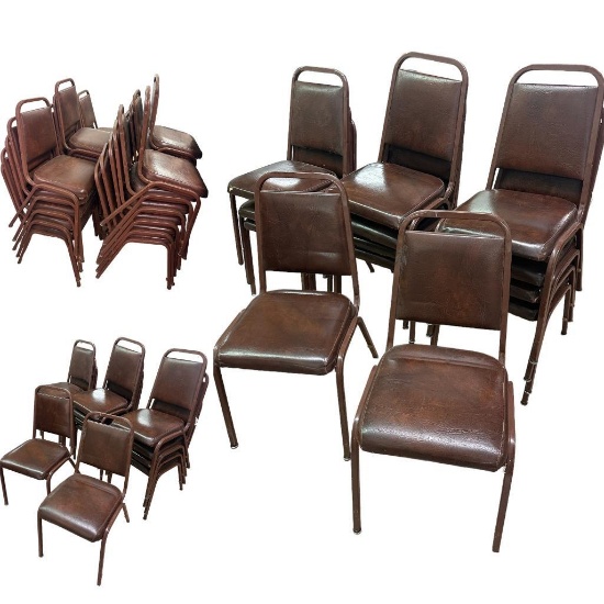 Lot of 40 Stack Chairs, All for One Bid
