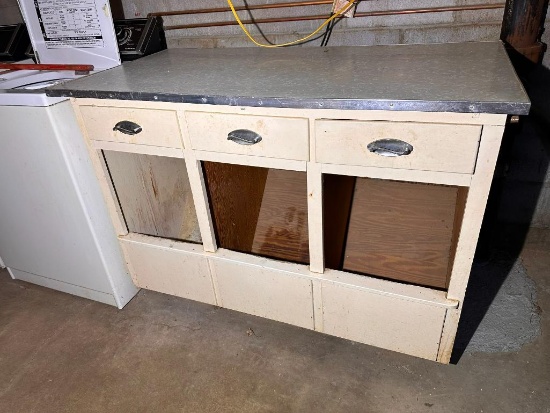 Vintage Wood Worktop Cabinet