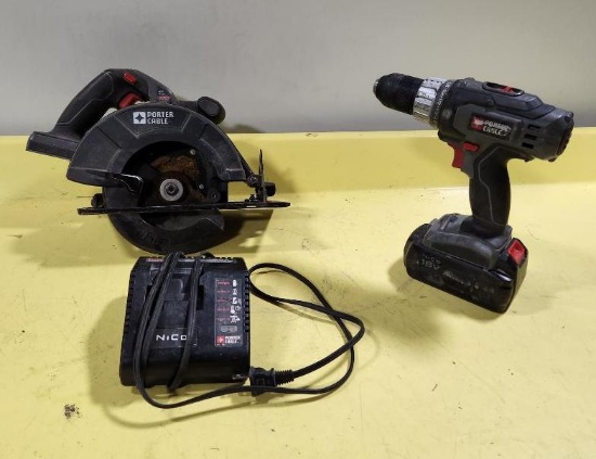Porter-Cable Cordless Circular Saw and Drill/Driver w/ Battery & Charger